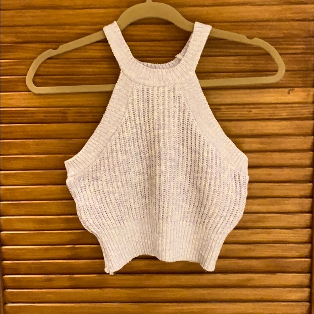 Dreamers purple knit crop top